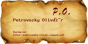 Petrovszky Olivér névjegykártya
